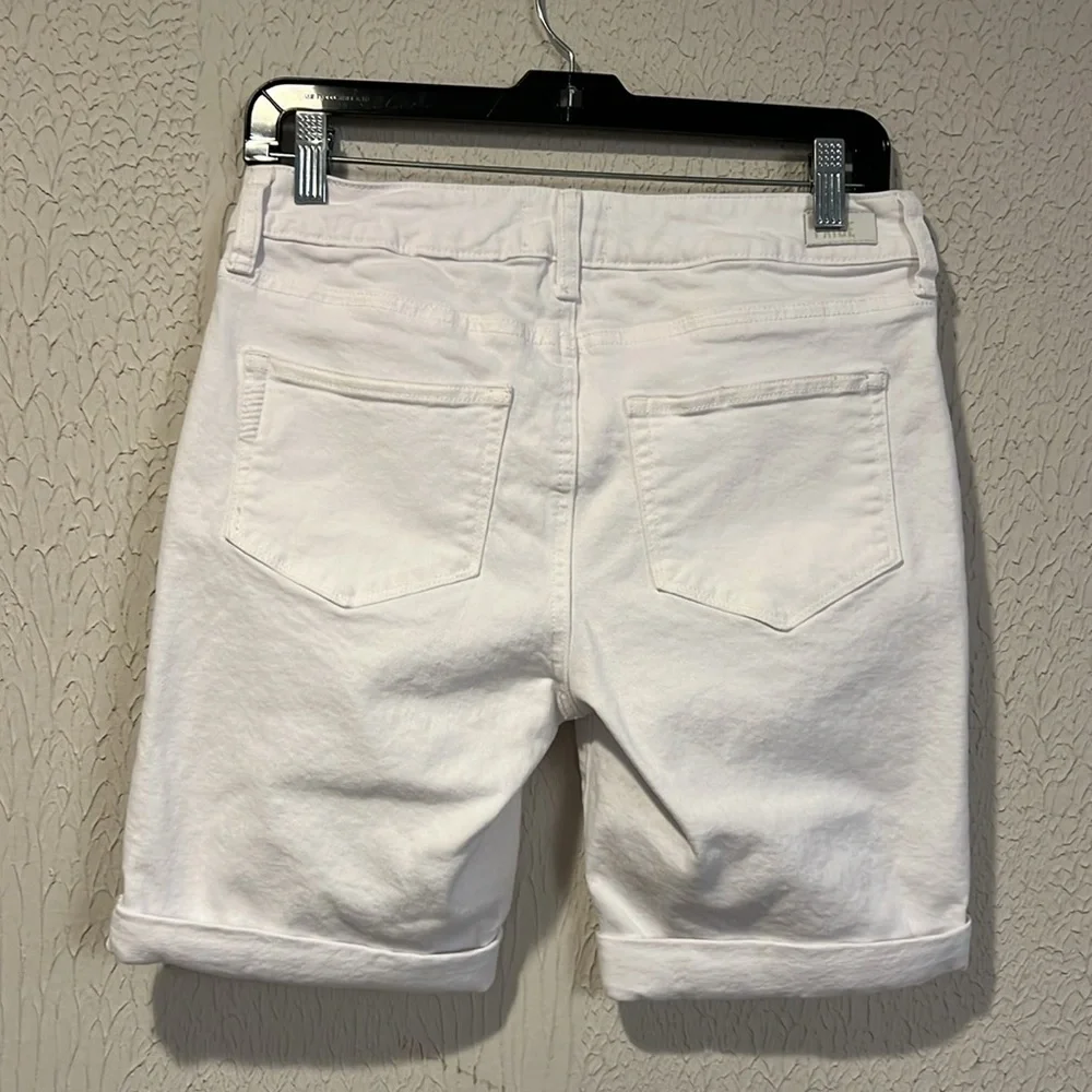 Paige White Jax Knee Jorts denim Bermuda shorts size 28